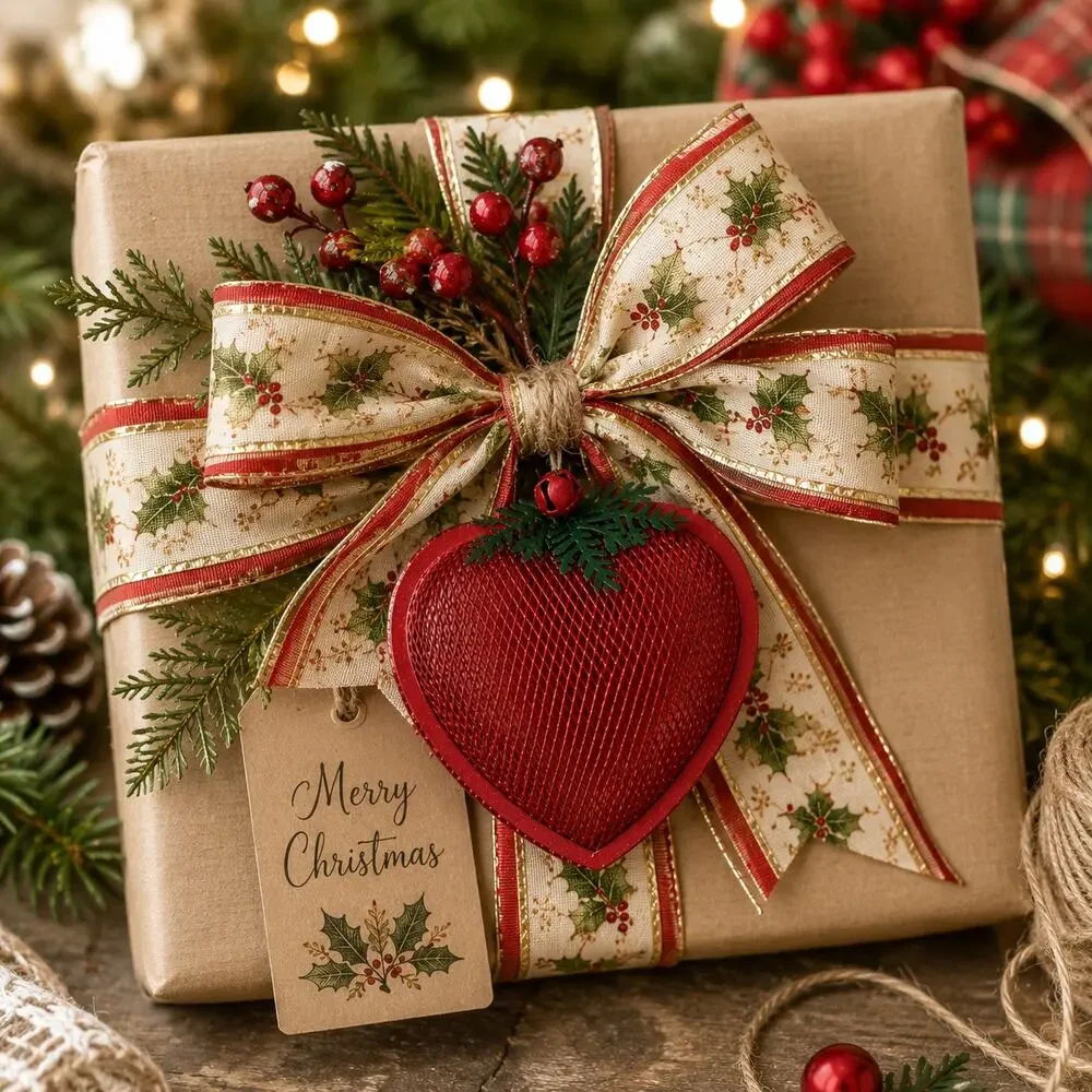 Red Heart Decor 🎄❤️ 🎁red